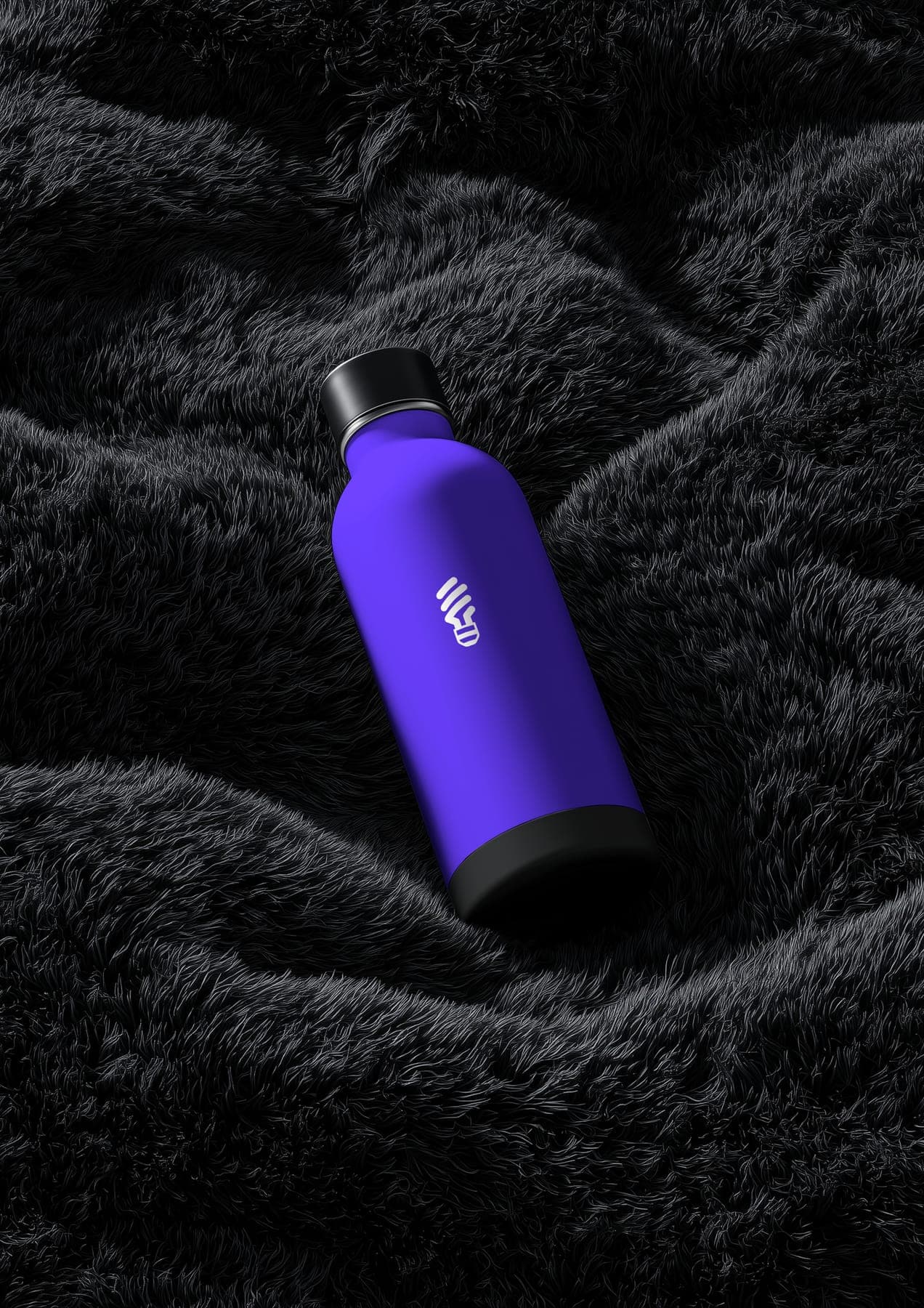 The bottle: a 3D render of the Sparkly identity