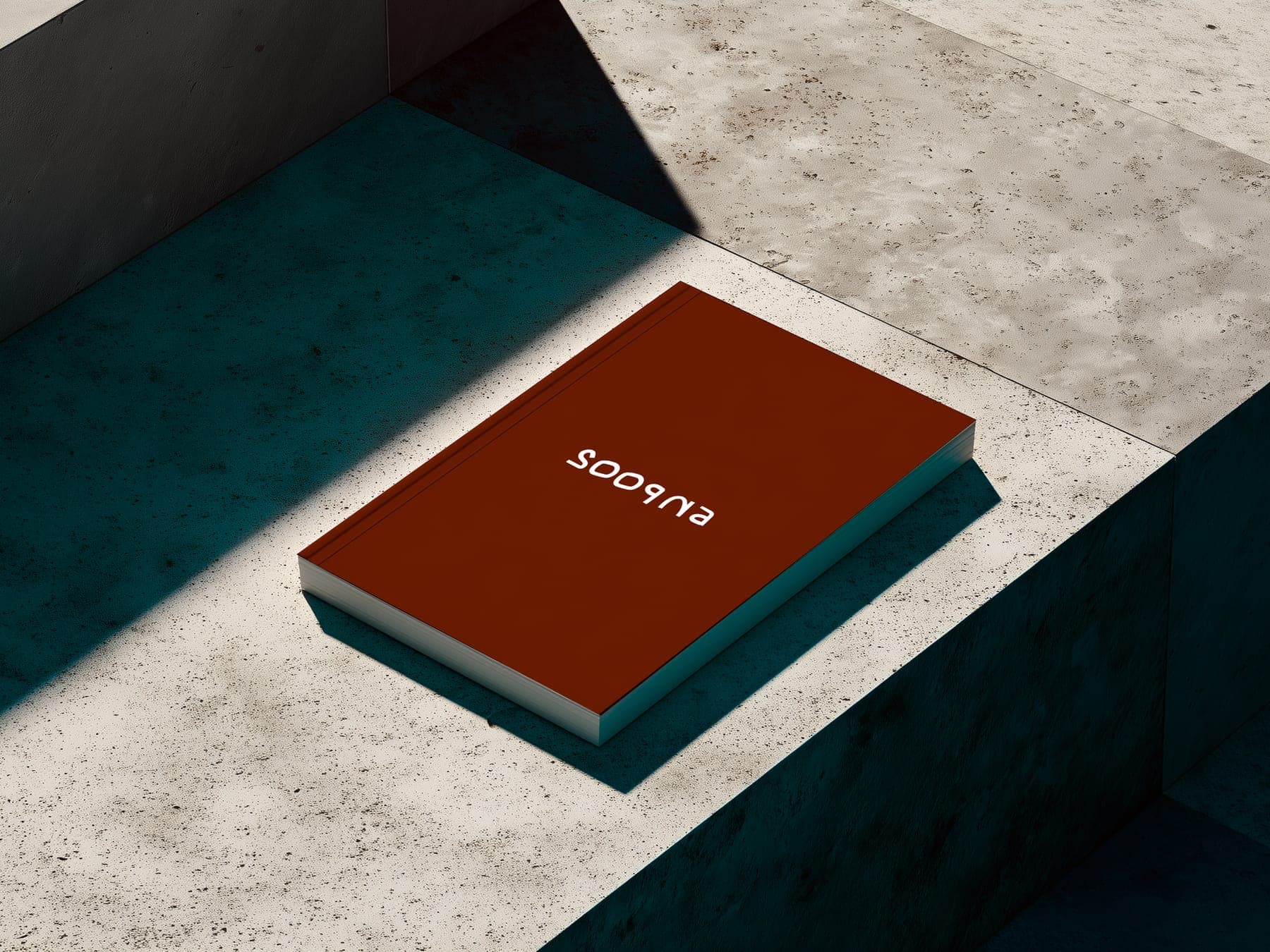 The book: a 3D render of the Sooqna identity